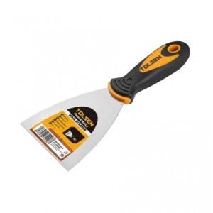 Шпатель металлический усиленный, ручка 2К, 100 мм